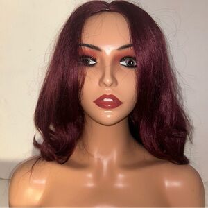 New Burgundy Synthetic Slightly Wavy Womens Wig 16 inch Cos Play Halloween Fun